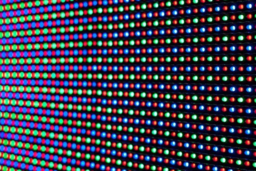 Multi-colored LEDs on a screen