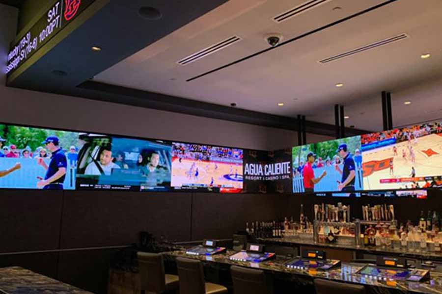 Advertising LED screens in a casino